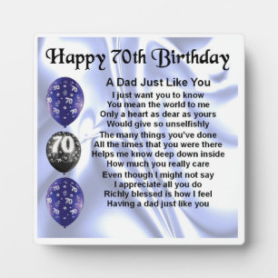 70th Birthday Dad Poem Plaque