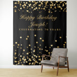 70Th Birthday Decor, Black And Gold Photobooth Tapestry<br><div class="desc">70Th Birthday Decor,  Black And Gold Photobooth Tapestry</div>