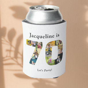 70th Birthday Design Your own Photo Collage Can Cooler