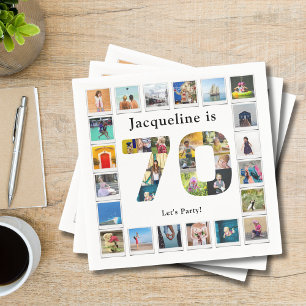 70th Birthday Design Your own Photo Collage Napkins