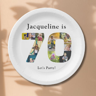 70th Birthday Design Your own Photo Collage Paper Plates