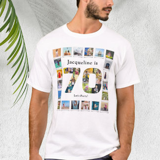 70th Birthday Design Your own Photo Collage T-Shirt