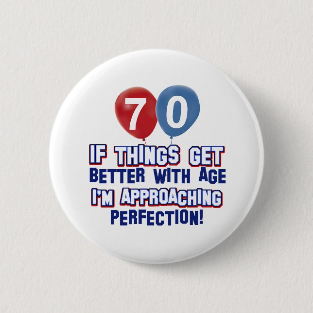 70th birthday designs button (Front)