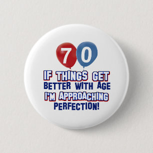 70th birthday designs button
