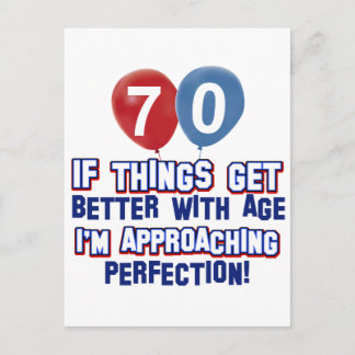 70th birthday designs postcard