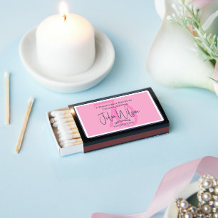 70th Birthday Elegant Feminine Pink & Navy Matchboxes