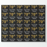 [ Thumbnail: 70th Birthday: Elegant Luxurious Faux Gold Look # Wrapping Paper ]