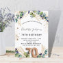 70th birthday eucalyptus greenery glitter elegant invitation