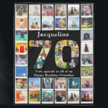 70th Birthday Family Photo Template Large Fleece Blanket<br><div class="desc">Make that birthday gift a very special memories keepsake with this large wonderful photo blanket. Add your favorite images to create a heartfelt and touching present.</div>