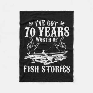 70th Birthday Fisherman T Shirt Funny B Fishing Gi Fleece Blanket