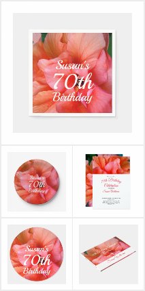 70th Birthday Flower Invitations Party Supplies