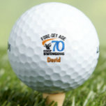 70th Birthday For Brother, 70 Years Cool Blue Gift Golf Balls<br><div class="desc">Surprise your brother on his 70th birthday with this modern blue “Fore-get Age,  Keep Swinging” design. A perfect choice for his next tee time,  a golf-themed birthday celebration,  or as a keepsake that celebrates decades of friendly games. Enjoy!</div>