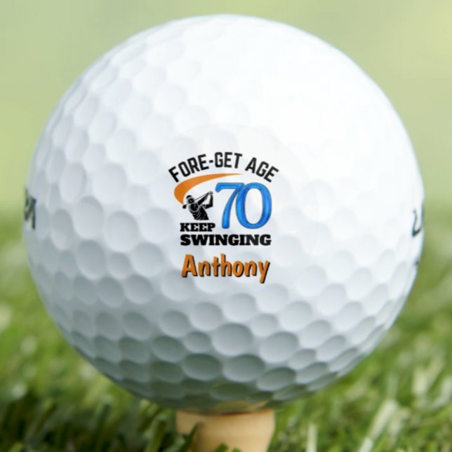 70th Birthday For Cousin – 70 Years Fun Blue Gift Golf Balls (Creator Uploaded)