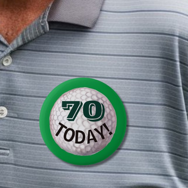 70th birthday for golfer, golf player pin (Creator Uploaded)