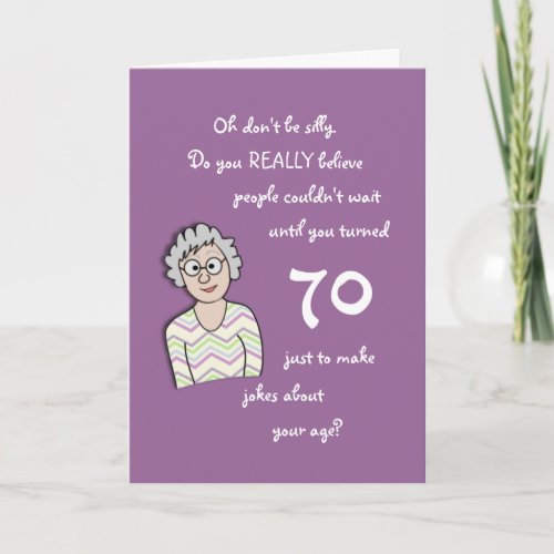 70th Birthday For Her_Funny Card