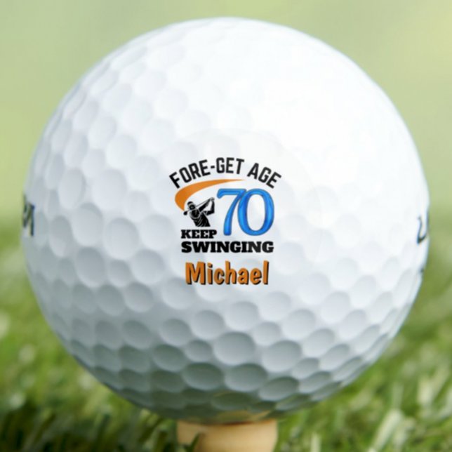 70th Birthday For Husband – 70 Years Classy Gift Golf Balls (Creator Uploaded)