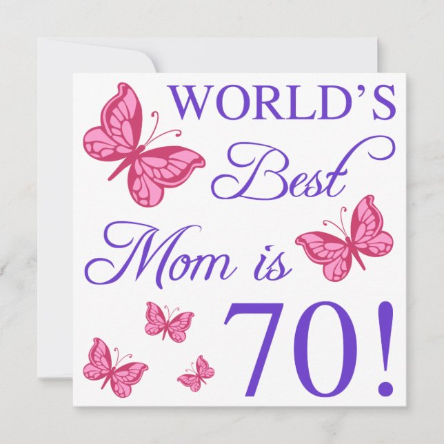 70th Birthday For Mom Card (Front)
