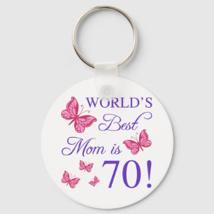 70th Birthday For Mom Keychain