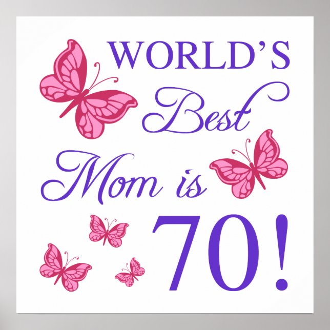 70th Birthday For Mom Poster (Front)