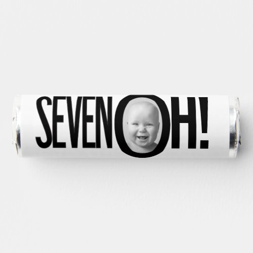 70th birthday FOUR OH photo mono black white Breath Savers Mints