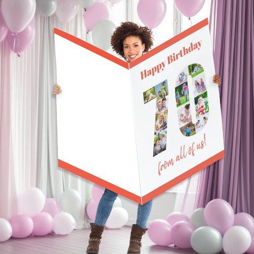 70th Birthday From All of Us Photo Collage Jumbo Card