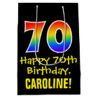 70th Birthday: Fun, Bold, Colorful, Rainbow "70"