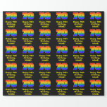 [ Thumbnail: 70th Birthday: Fun, Colorful Rainbow Inspired # 70 Wrapping Paper ]