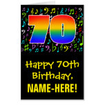 [ Thumbnail: 70th Birthday: Fun Music Symbols + Rainbow # 70 Card ]