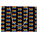 [ Thumbnail: 70th Birthday: Fun Rainbow Event Number 70 Pattern Gift Bag ]