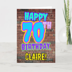 70th Birthday - Fun, Urban Graffiti Inspired Look Card