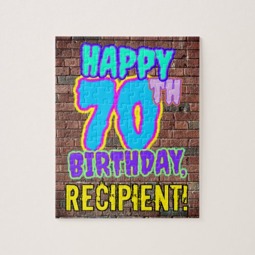 70th Birthday  Fun Urban Graffiti Inspired Look Jigsaw Puzzle