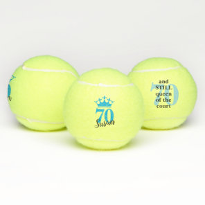 70th Birthday Funny Court Queen  Tennis Balls