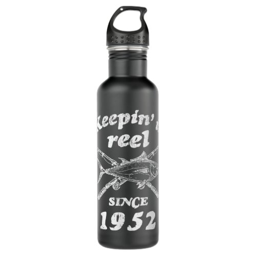 70th Birthday Funny Fishing Gifts 70 Year Old Men  Stainless Steel Water Bottle
