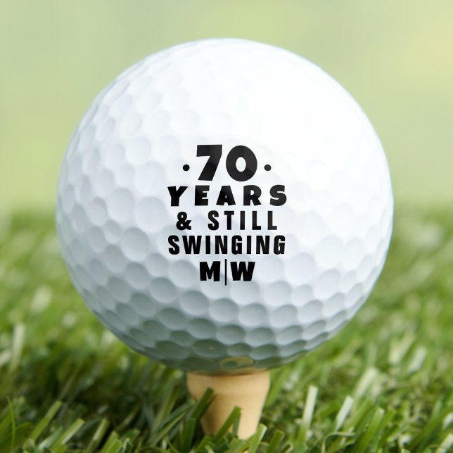 70th Birthday Funny Monogrammed Golf Balls (70th Birthday Funny Monogrammed Golf Balls)