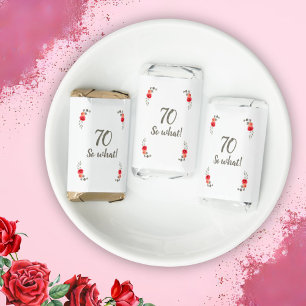 70th Birthday Funny Saying Watercolor Floral Woman Hershey's Miniatures