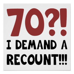 70th Birthday Gag Gift Poster