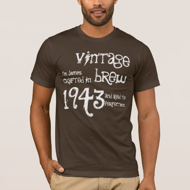 70th Birthday Gift 1943 Vintage Brew T-Shirt (Front)