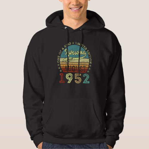70th Birthday Gift Awesome Since August 1952 70 Ye Hoodie