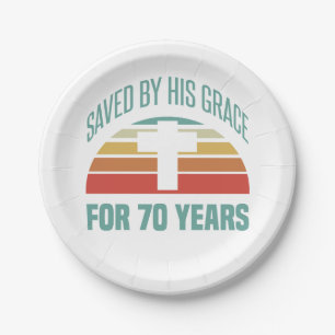 70th Birthday Gift For Christians Paper Plates