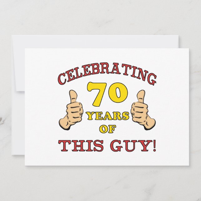 70th Birthday Gift For Him Card (Front)