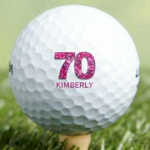 70th Birthday Gift for Mom – Floral Number Golf Balls