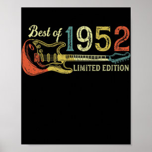 70th birthday gifts for men women Guitar Lover Poster