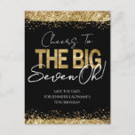 70th Birthday Gold Black Save the Date Postcard<br><div class="desc">Elegant Faux gold glitter paint splatters design. All text is adjustable and easy to change for your own party needs. Great elegant 70th birthday template design. Save the Date The Big seven-oh</div>