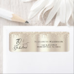 70th Birthday Gold Glitter Return Address Label<br><div class="desc">Send out your seventieth birthday party invitations,  thank you cards and other correspondence with these chic return address labels. "70 & Fabulous" is written in elegant calligraphy on a gold faux foil background,  with gold faux glitter dripping from the top.</div>