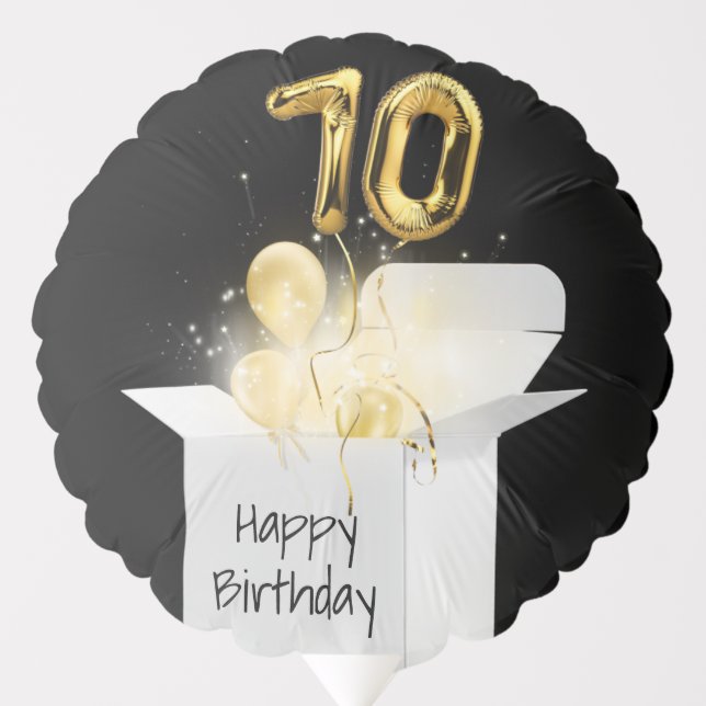 70th Birthday Gold Party Balloons (Front)