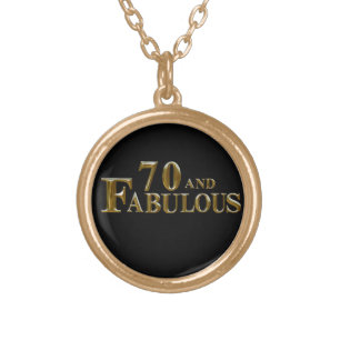 70th Birthday  Gold Plated Necklace