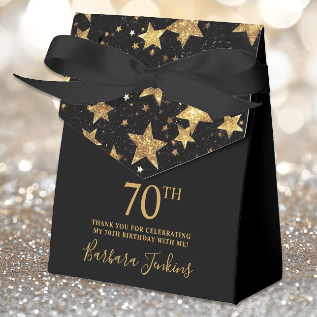 70th Birthday Gold Stars Thank You  Favor Boxes (Creator Uploaded)
