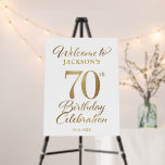 70th Birthday Gold Welcome Sign<br><div class="desc">70th birthday party welcome sign in gold.</div>