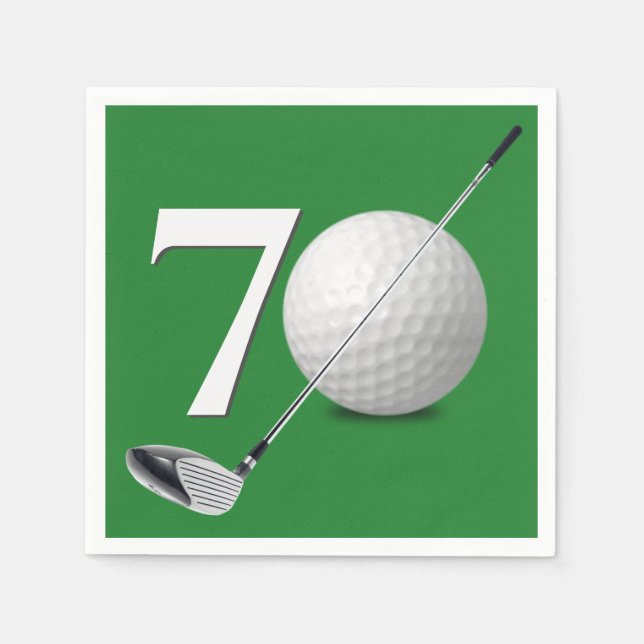 70th Birthday Golf Ball And Club  Napkins (Front)