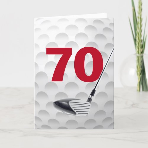 70th Birthday Golf Ball Design Card